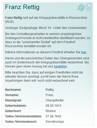 FranzRettig Kriegsgrab